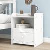 CNANXU Twin Size Platform Bed with a Nightstand, Wooden Twin Bed Frame with Headboard and Footboard for Boys,Girls,Teens,Adults, No Box Spring Required (White, Full) view 4