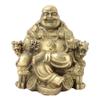 2.95in Feng Shui Handmade Maitreya Laughing Buddha Statue Pure Brass Maitreya Figurine Geomantic Collection Symbol Of Wealth and Luck Desktop Decorative Ornament view 1