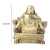 2.95in Feng Shui Handmade Maitreya Laughing Buddha Statue Pure Brass Maitreya Figurine Geomantic Collection Symbol Of Wealth and Luck Desktop Decorative Ornament view 2