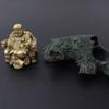 2.95in Feng Shui Handmade Maitreya Laughing Buddha Statue Pure Brass Maitreya Figurine Geomantic Collection Symbol Of Wealth and Luck Desktop Decorative Ornament view 4