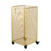 ZAQYCM Square Dirty Clothes Hamper Gold, Sturdy Metal Laundry Basket with Wheels and Handle, Home Apartment Bedroom Bathroom Hotel Restaurant Corner Narrow Laundry Bin Baskets (Color : 30x30x55cm) view 1