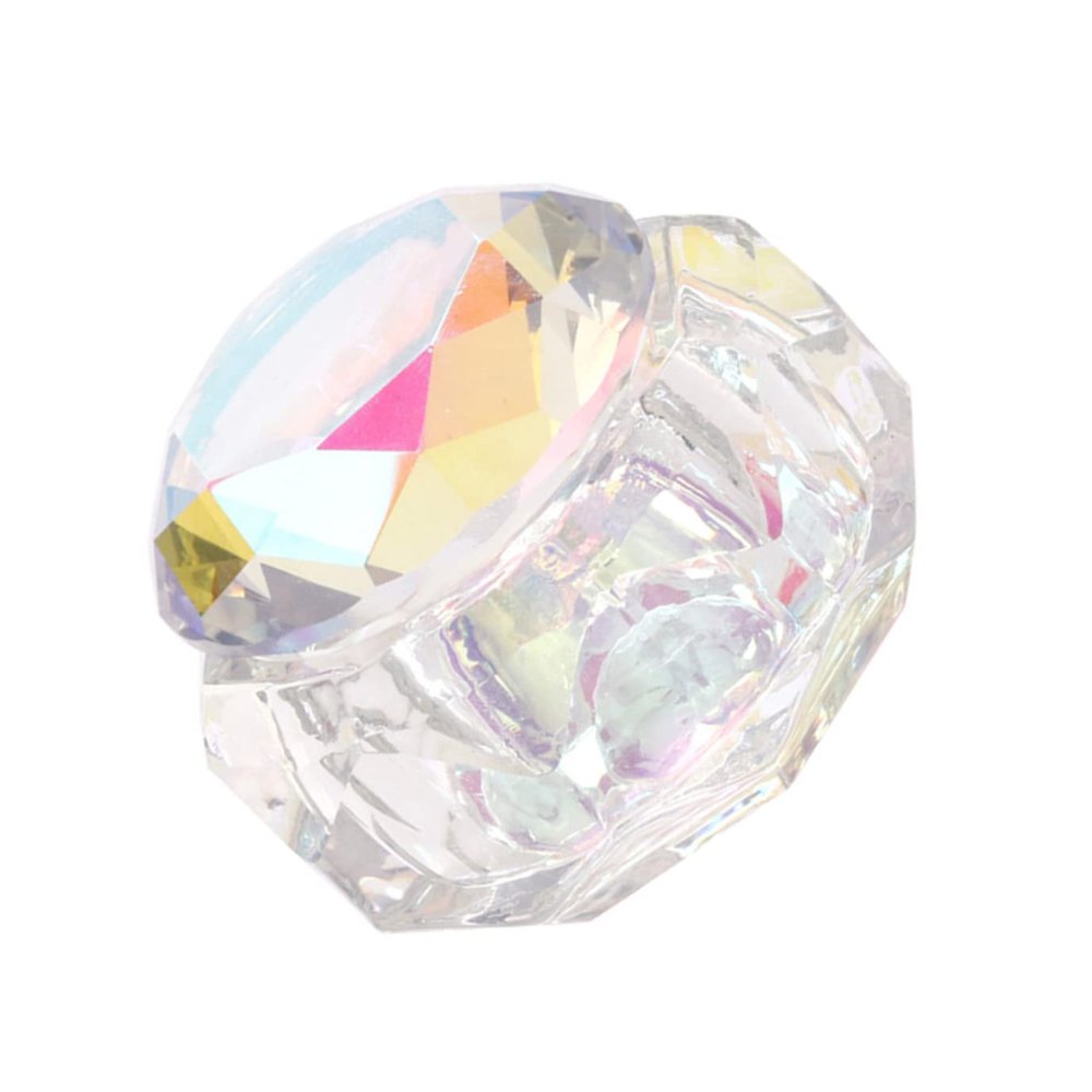 Crystal Dappen Dish with Cover, Nail Art Liquid Powder Mixing Bowl
