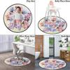 Abstract Round Office Chair Mats Home Rolling Gaming Chair Mat Anti-Slip Hardwood Floor Mats Carpeted Floor Protector Mats Modern Romantic Floral Design,Pink Purple Diameter 35.5 in view 2