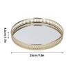 9.81.7in Round Decorative Mirror Tray American Style Makeup Organizer Jewelry Organizer Serving Tray with Decorative Geometric Shape Side for Whiskey Decanter, Vanity Set, Perfume Tray view 2