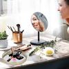 9.81.7in Round Decorative Mirror Tray American Style Makeup Organizer Jewelry Organizer Serving Tray with Decorative Geometric Shape Side for Whiskey Decanter, Vanity Set, Perfume Tray view 3
