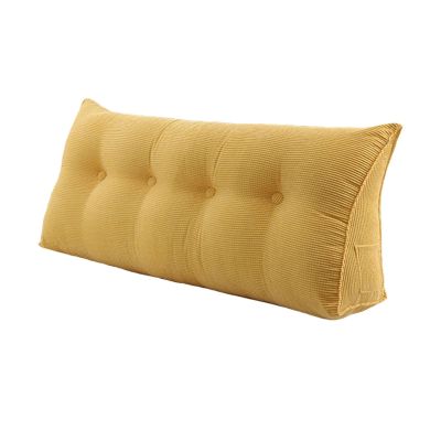 Bed Wedge Pillow Length 47" Back Support Pillows for Sitting in Bed Extra Large Reading Pillows for Full and Queen Size Bed Headboard Back Pillow for Adult and Kids ( Color : Yellow , Size : 47 x 9 x