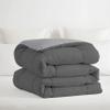 1-Piece Microfiber Comforter Oversized King - Super Soft 500GSM Lightweight 6 Corner Ties Premium Quality Down Alternative Winter Comforter- Oversized King (120" X 98") Colour-Light Grey/Dark Grey view 3