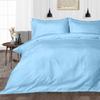 British Linen's - 100% Egyptian Cotton Duvet Cover Set, 3 Piece Luxury Soft Comforter Bedding Set with Zipper Closure & 400 Thread Count Quilt Cover Sets - Light Blue Stripe, Queen. view 1