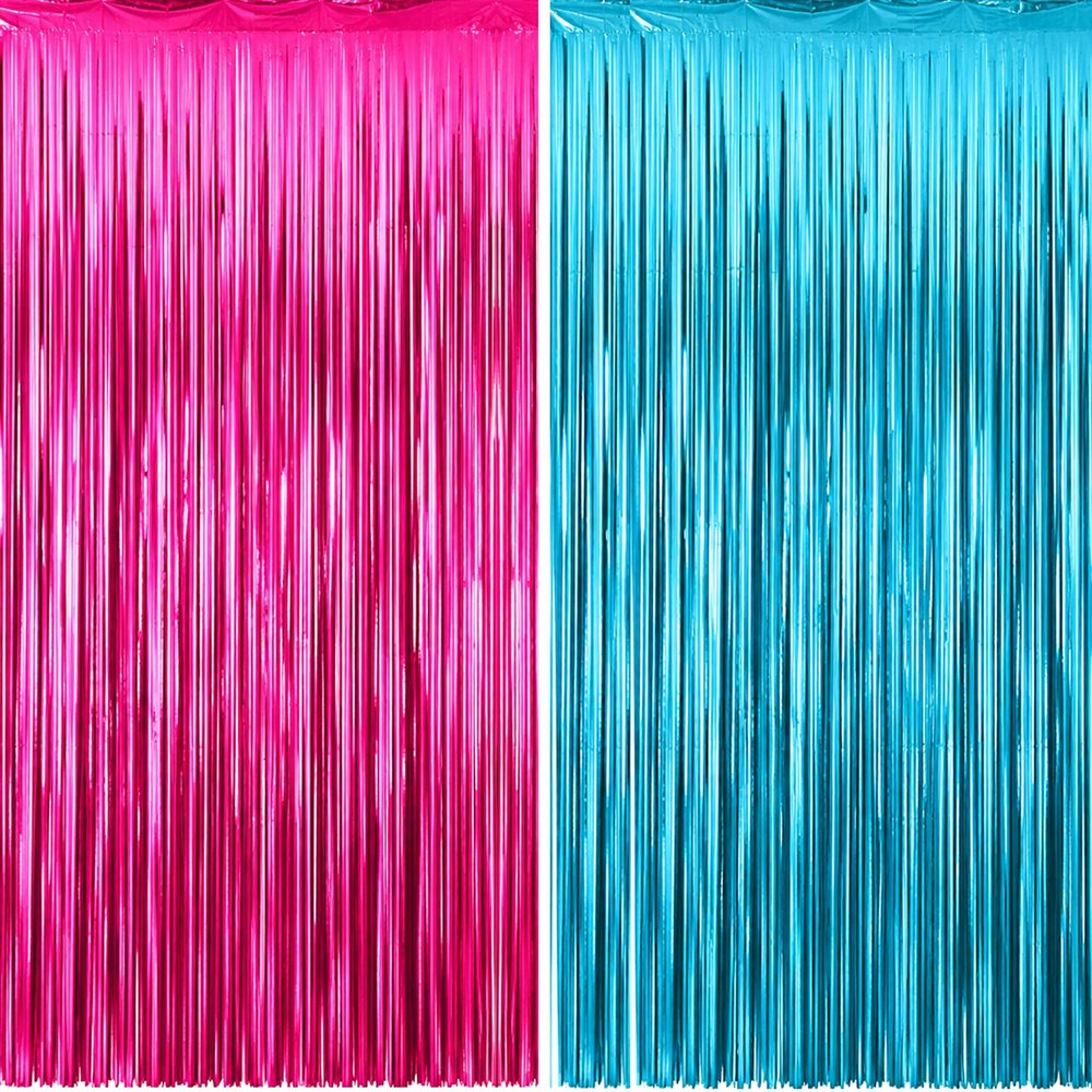 KatchOn Pink and Blue Streamers 8 Ft, Pack of 2, Pink and Blue Decorations