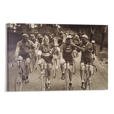 1920 Tour De France Classic Vintage Photo Bike Poster Canvas Printing Canvas Wall Art Prints for Wall Decor Room Decor Bedroom Decor Gifts 24x36inch(60x90cm) Frame