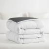 1-Piece Microfiber Comforter Oversized King - Super Soft 500GSM Lightweight 6 Corner Ties Premium Quality Down Alternative Winter Comforter- Oversized King (120" X 98") Colour-White/Dark Grey view 3