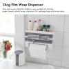 4 In 1 Wall Mount Paper Towel Holder, Kitchen Plastic Wrap Cling Film Multifunctional Storage Cutting Rack Sauce Bottle Storage Holder for Household Home Kitchen(Gray) view 2