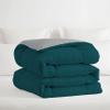 1-Piece Microfiber Comforter Oversized King - Super Soft 500GSM Lightweight 6 Corner Ties Premium Quality Down Alternative Winter Comforter- Oversized King (120" X 98") Colour-Light Grey/Teal view 3