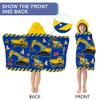 Kids Beach Towel With Hood - Excavators Vehicles Engineering Theme for Boys Girls, Microfiber Soft Bath Poncho Bathrobe Wrap Robe for Swim Pool - Cool Children's Gift view 2