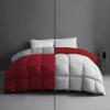 1-Piece Microfiber Comforter Oversized King - Super Soft 500GSM Lightweight 6 Corner Ties Premium Quality Down Alternative Winter Comforter- Oversized King (120" X 98") Colour-Light Grey/Burgundy view 1