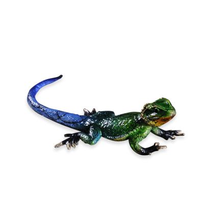 Brass Simulation Lizard Sculpture,Metal Copper Reptile Animal Statue Model Crafts Desktop Ornament Bar Home Living Room Bookshelf Wine Cabinet Car Decor Accessories
