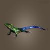 Brass Simulation Lizard Sculpture,Metal Copper Reptile Animal Statue Model Crafts Desktop Ornament Bar Home Living Room Bookshelf Wine Cabinet Car Decor Accessories view 2