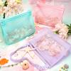 Tagitary Beach Toy Large Mesh Beach Bag with Zipper Sand Toy Seashell Bag for Holding Shells Pool Bag Swimming Accessories for Kids Teens(Only Bags,A Set of 3) view 3