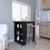 Toledo Kitchen Counter Dining Table, Three Side Shelves, Black Wengue and Pine Finish view 1