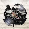 Black Vinyl Wall Clock 12Inch Foods Design Vinyl Record Wall Clock Modern Dersert Decorative Kitchen Hanging Watch Handmade Wall Decor Cake Lover Gifts view 3