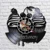 Black Vinyl Wall Clock 12Inch Foods Design Vinyl Record Wall Clock Modern Dersert Decorative Kitchen Hanging Watch Handmade Wall Decor Cake Lover Gifts view 4