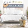Clara Clark 1800 Series Bed Sheet Sets - Stay fit on Mattress with Elastic Straps at Corners - King, White view 1
