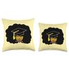 2023 Black Woman Senior College Graduate Smart Black Robes Throw Pillow view 3