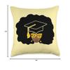 2023 Black Woman Senior College Graduate Smart Black Robes Throw Pillow view 4