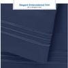 Clara Clark 1800 Series Bed Sheet Sets - Stay fit on Mattress with Elastic Straps at Corners - King, Navy Blue view 2