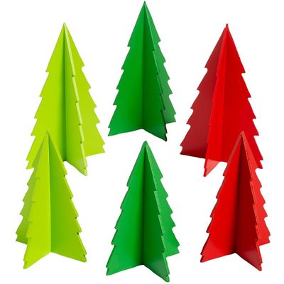 Fun Express Slotted Christmas Tree Tabletop Decorations, 6 Pieces