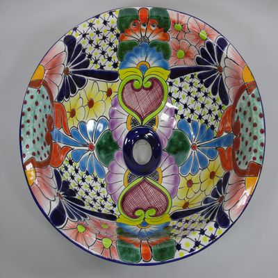 17" X 14" TALAVERA SINK drop in or undermount mexican bathroom handmade ceramic