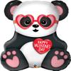 Qualatex 32" Happy Valentine's Day Panda Bear Party Decoration Supply Mylar Foil Helium Balloon - Pack of 1 view 1