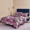 4 Piece California King Abstract Pink Grey Camouflage Breathable Comforter Covers Ultra Soft Bed Sheet with Decoretive 2 Pillow Shams Bedding Collection Sets Army Jungle Camo Art view 4