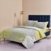 4 Piece Full Nature Yellow White Chrysanthemum Flower Breathable Comforter Covers Ultra Soft Bed Sheet with Decoretive 2 Pillow Shams Bedding Collection Sets Abstract Floral Grey view 4
