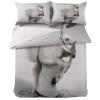 4 Piece Full Thinking Animals Horse Sitting on Toilet Breathable Comforter Covers Ultra Soft Bed Sheet with Decoretive 2 Pillow Shams Bedding Collection Sets Bath Theme Grey Art view 2