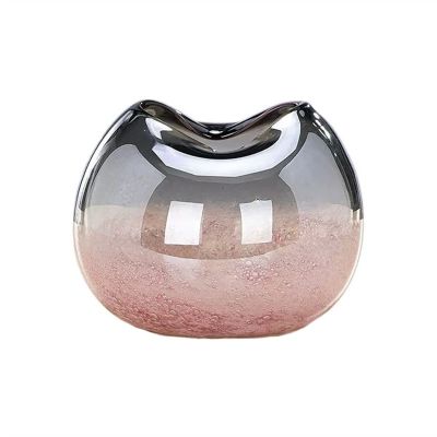KIZQYN Home vase Simple Modern Vase Light Luxury Decoration Living Room Decoration Tabletop Flower Arrangement Creative Glass Vase Decorative Vase (Color : Brass)