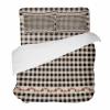 4 Piece California King Western Country Star Farm Berry Plant Breathable Comforter Covers Ultra Soft Bed Sheet with Decoretive 2 Pillow Shams Bedding Collection Sets Retro Black Beige Buffalo Gingham view 1