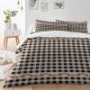 4 Piece California King Western Country Star Farm Berry Plant Breathable Comforter Covers Ultra Soft Bed Sheet with Decoretive 2 Pillow Shams Bedding Collection Sets Retro Black Beige Buffalo Gingham view 3