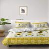 4 Piece Full Spring Cute Gnome Farm Yellow Bee Breathable Comforter Covers Ultra Soft Bed Sheet with Decoretive 2 Pillow Shams Bedding Collection Sets Flowers Animals Plaid view 1