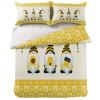 4 Piece Full Spring Cute Gnome Farm Yellow Bee Breathable Comforter Covers Ultra Soft Bed Sheet with Decoretive 2 Pillow Shams Bedding Collection Sets Flowers Animals Plaid view 2
