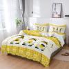 4 Piece Full Spring Cute Gnome Farm Yellow Bee Breathable Comforter Covers Ultra Soft Bed Sheet with Decoretive 2 Pillow Shams Bedding Collection Sets Flowers Animals Plaid view 3