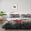 4 Piece Full Wild Poppy Flower Abstract Blossom Flower Breathable Comforter Covers Ultra Soft Bed Sheet with Decoretive 2 Pillow Shams Bedding Collection Sets Nature Blooming Floral view 1