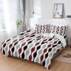 4 Piece Full Mid Century Raindrop Striped Breathable Comforter Covers Ultra Soft Bed Sheet with Decoretive 2 Pillow Shams Bedding Collection Sets Burgundy Red Grey Black view 3