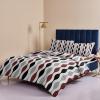 4 Piece Full Mid Century Raindrop Striped Breathable Comforter Covers Ultra Soft Bed Sheet with Decoretive 2 Pillow Shams Bedding Collection Sets Burgundy Red Grey Black view 4