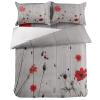 4 Piece California King Farmhouse Red Poppy Flower Wood Plank Breathable Comforter Covers Ultra Soft Bed Sheet with Decoretive 2 Pillow Shams Bedding Collection Sets Blossom Wild Floral view 2