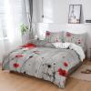 4 Piece California King Farmhouse Red Poppy Flower Wood Plank Breathable Comforter Covers Ultra Soft Bed Sheet with Decoretive 2 Pillow Shams Bedding Collection Sets Blossom Wild Floral view 3
