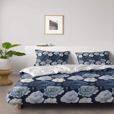 4 Piece California King Abstract Blossom Flower Breathable Comforter Covers Ultra Soft Bed Sheet with Decoretive 2 Pillow Shams Bedding Collection Sets Aesthetic Chic Blooming Floral