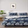 4 Piece California King Abstract Blossom Flower Breathable Comforter Covers Ultra Soft Bed Sheet with Decoretive 2 Pillow Shams Bedding Collection Sets Aesthetic Chic Blooming Floral view 1