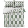 4 Piece Full Mid Century Breathable Comforter Covers Ultra Soft Bed Sheet with Decoretive 2 Pillow Shams Bedding Collection Sets Abstract Saga Green Stripe view 2