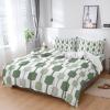4 Piece Full Mid Century Breathable Comforter Covers Ultra Soft Bed Sheet with Decoretive 2 Pillow Shams Bedding Collection Sets Abstract Saga Green Stripe view 3
